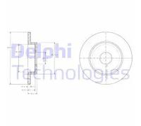 2x Disco de freno macizo BG3761 DELPHI para NISSAN ALMERA TINO PRIMERA