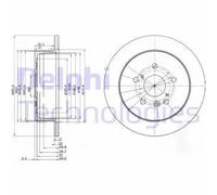 2x Disco de freno macizo BG3779 DELPHI para TOYOTA PREVIA II AVENSIS VERSO