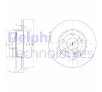 2x Disco de freno macizo BG3840 DELPHI para MERCEDES-BENZ CLASE A