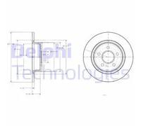 2x Disco de freno macizo BG3873 DELPHI para FORD TOURNEO CONNECT TRANSIT CONNECT