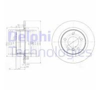 2x Disco de freno macizo BG3960 DELPHI para BMW 3 1 3 Coupé