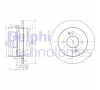 2x Disco de freno macizo BG3981C DELPHI para HONDA KIA HYUNDAI ACURA