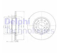 DELPHI Discos de freno para ALFA ROMEO: Spider, 159, Giulietta, Brera, Tonale & JEEP: Compass, Renegade & FIAT: 500 (Ref: BG3994)