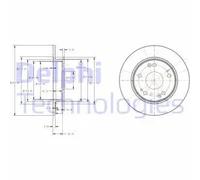 2x Disco de freno macizo BG4118C DELPHI para HONDA CIVIC VIII Sedán CIVIC IX