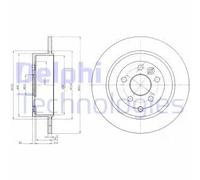 2x Disco de freno macizo BG4124C DELPHI para LAND ROVER FREELANDER 2