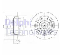 2x Disco de freno macizo BG4196C DELPHI para HONDA ACCORD VIII