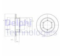 2x Disco de freno macizo BG4218 DELPHI para NISSAN CABSTAR NT400 CABSTAR