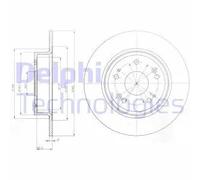 2x Disco de freno macizo BG4249 DELPHI para HONDA ACCORD VIII ACCORD IX Sedán