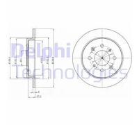 2x Disco de freno macizo BG4334C DELPHI para HONDA JAZZ III JAZZ IV