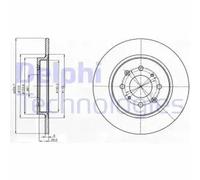 2x Disco de freno macizo BG4385C DELPHI para HONDA JAZZ III INSIGHT