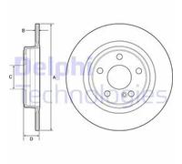 2x Disco de freno macizo BG4558C DELPHI para MERCEDES-BENZ INFINITI