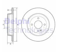 2x Disco de freno macizo BG4564 DELPHI para KIA HYUNDAI