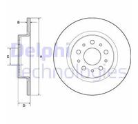 2x Disco de freno macizo BG4690C DELPHI para FIAT 500L