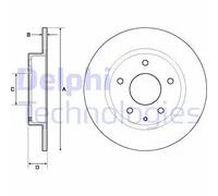 2x Disco de freno macizo BG4707C DELPHI para MAZDA 3 3 Sedán CX-3 3 Hatchback