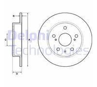 2x Disco de freno macizo BG4709C DELPHI para SUZUKI SWIFT IV SX4 S-CROSS VITARA