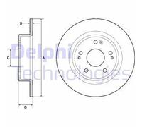 2x Disco de freno macizo BG4801C DELPHI para HONDA ACCORD IX Sedán HR-V