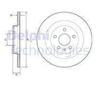 2x Disco de freno macizo BG4966C DELPHI para VOLVO XC40