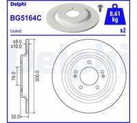 Disco de freno DELPHI BG5164C trasero, macizo, 1 Pieza
