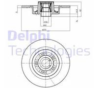 2x Disco de freno macizo BG9026RS DELPHI para RENAULT LAGUNA II GRAND SCÉNIC II