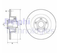 2x Disco de freno macizo BG9135RS DELPHI para RENAULT LAGUNA Coupé