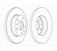 2x Disco de freno macizo DDF1100C FERODO para LAND ROVER FREELANDER I