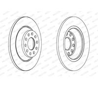 2x Disco de freno macizo DDF1307C FERODO para AUDI A6 C6 A6 C6 Avant