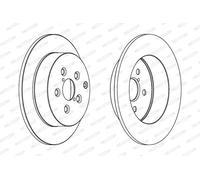 Discos de freno FERODO DDF1406C trasero, macizo, 2 Pieza
