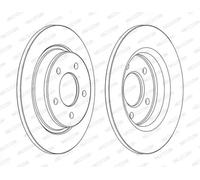 Discos de freno FERODO DDF1546C trasero, macizo, 2 Pieza