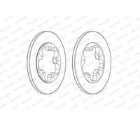2x Disco de freno macizo DDF2484C FERODO para FORD TRANSIT V363 Autobús