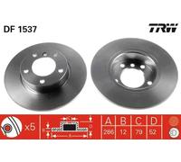2x Disco de freno macizo DF1537 TRW para BMW 3 3 Coupé 3 Descapotable 3 Compact