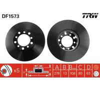 2x Disco de freno macizo DF1573 TRW para MERCEDES-BENZ /8 /8 Coupé 123 Sedán SL