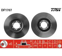 2x Disco de freno macizo DF1707 TRW para ALFA ROMEO GTV 75 90 ALFETTA GIULIETTA