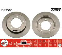 2x Disco de freno macizo DF2588 TRW para SUZUKI GEO