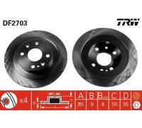 TRW Disco de freno DF2703 macizo - 2x para MAZDA 323 S IV / 323 C IV / 323 F IV / MX-3