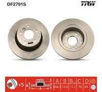 TRW Discos de freno para LAND ROVER: Range Rover, Discovery (Ref: DF2791S)