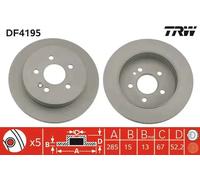 2x Disco de freno macizo DF4195 TRW para MERCEDES-BENZ CLASE M