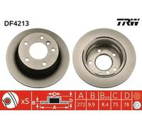2x Disco de freno macizo DF4213 TRW para BMW 3 Compact