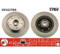 2x Disco de freno macizo DF4227BS TRW para RENAULT LAGUNA II LAGUNA II Grandtour