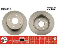 2x Disco de freno macizo DF4815 TRW para HONDA ACCORD VI ACCORD VI Hatchback
