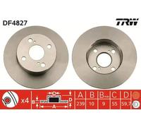 2x Disco de freno macizo DF4827 TRW para TOYOTA COROLLA Compact COROLLA Liftback