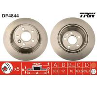 2x Disco de freno macizo DF4844 TRW para VOLVO S80 II XC70 I Cross Country