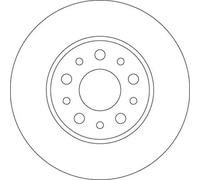 2x Disco de freno macizo DF6228 TRW para FIAT 500L