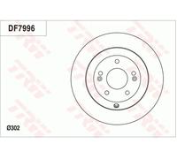 Disco de freno TRW DF7996 trasero, macizo, 1 Pieza