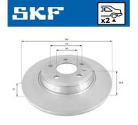 2x Disco de freno macizo VKBD 90044 S2 SKF