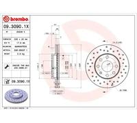 2x Disco de freno perforado/ventil. int. 09.3090.1X BREMBO para DAEWOO CHEVROLET
