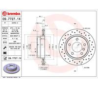 Brembo Disco de freno 09.7727.1X perforado ventilado interior para BMW 3 Touring 2x