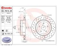 Disco de freno BREMBO 0978132X trasero, perforado, ventilado , perforado, 1 Pieza