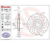 2x Disco de freno perforado/ventil. int. 09.7880.1X BREMBO para VW AUDI SEAT