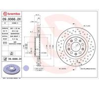 2x Disco de freno perforado/ventil. int. 09.9366.2X BREMBO para ALFA ROMEO 159