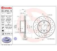 Disco de freno BREMBO 09.9750.1X,1 Piezza
